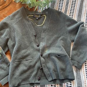 Brooks Brothers 100% Wool Forest Green Cardigan XL